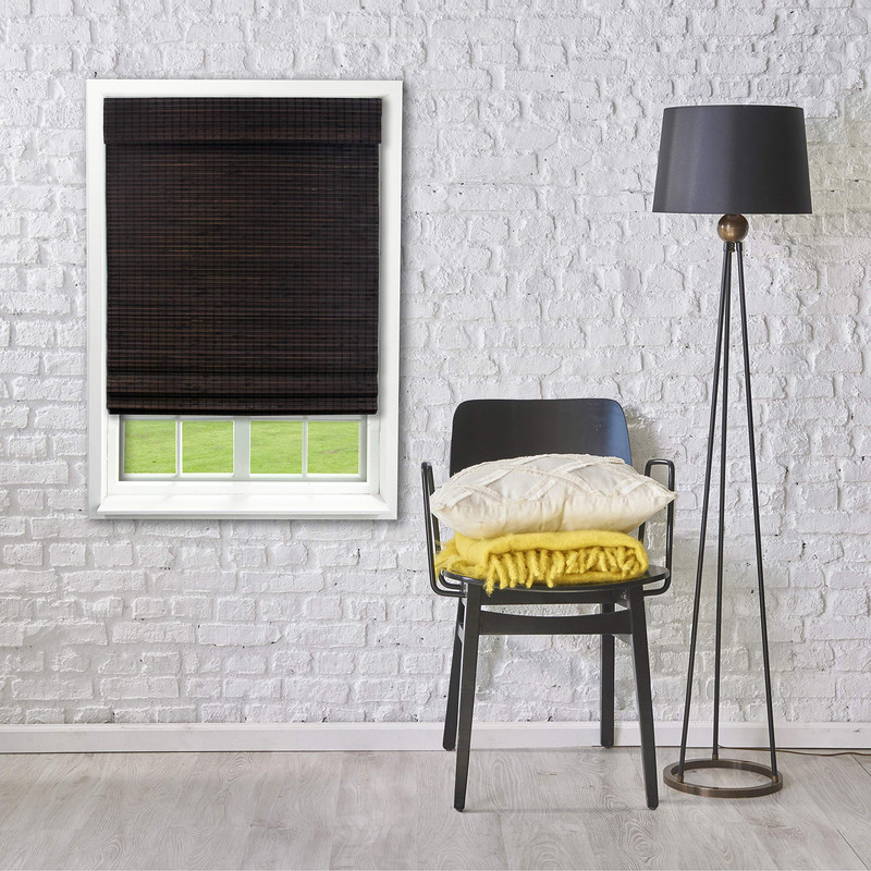 Radiance Cordless Bamboo Roman Shades For Windows – Flatweave Bamboo Blinds For