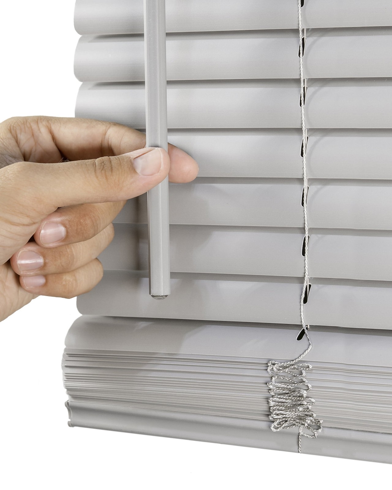 Chicology 38.5″W x 84″H Gray Cordless Vinyl Mini Window Blinds 1″ Slats