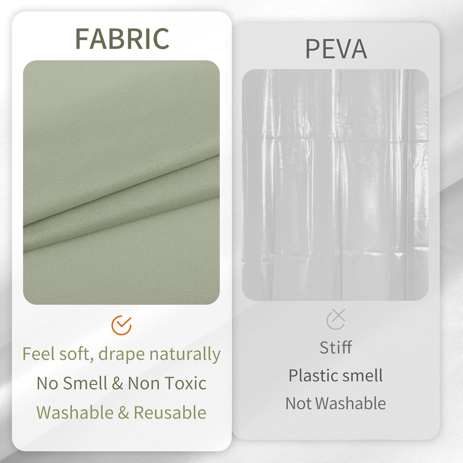 ALYVIA SPRING Sage Green Fabric Shower 72″W x 72″L (Pack of 1), Desert