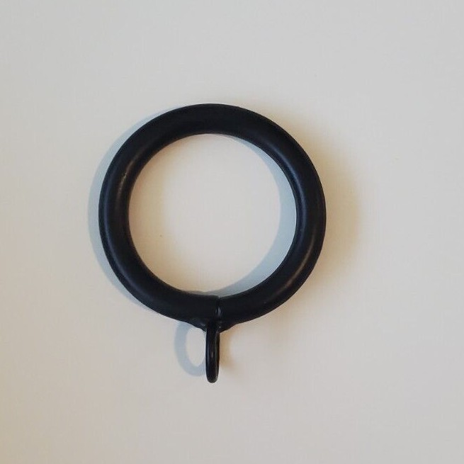 PACK OF 7 – Black Iron Drapery Rings with eyelet – assorted sizes available