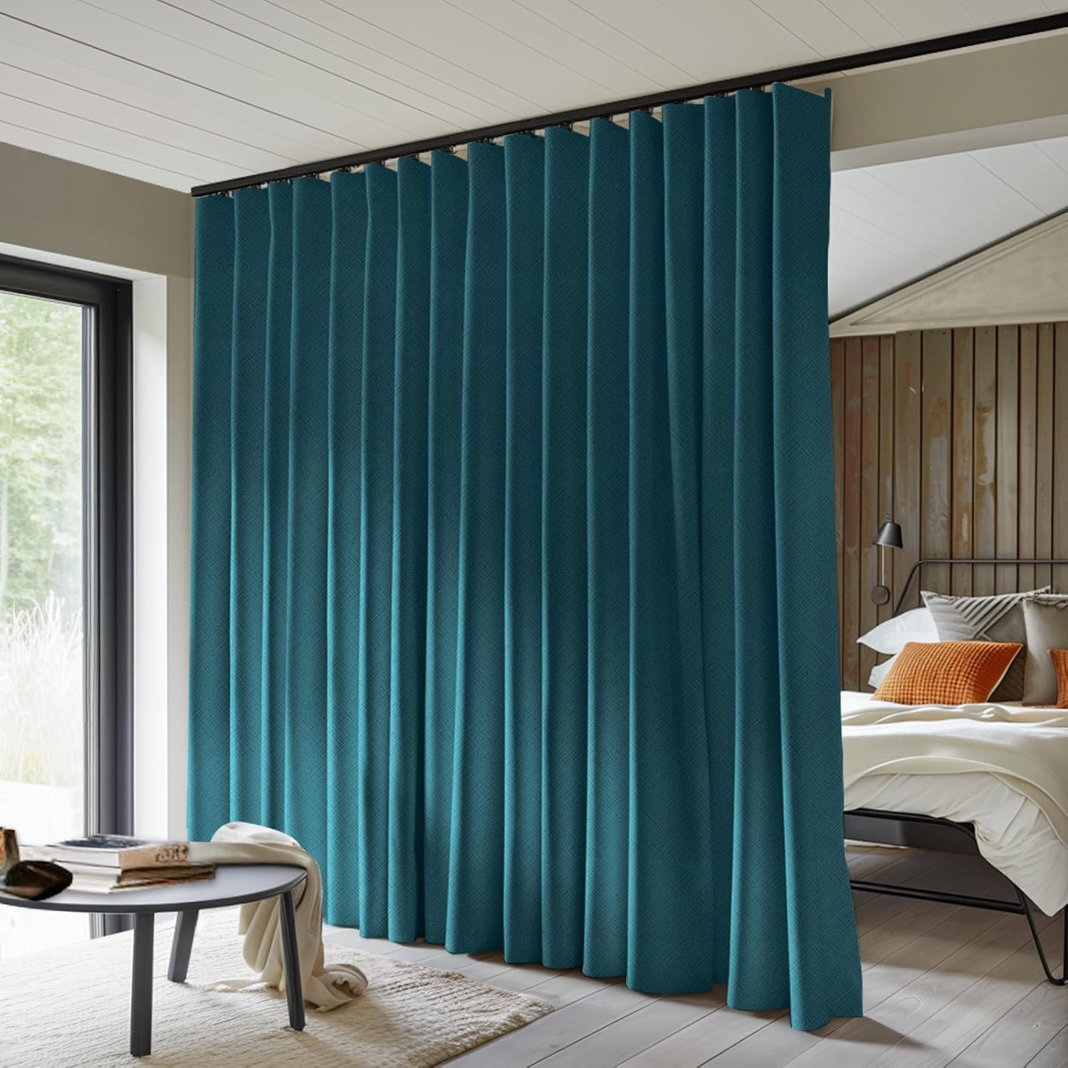 Total Blackout Room Divider Curtains – Thermal Insulated Azure Blue 15×8 Ft