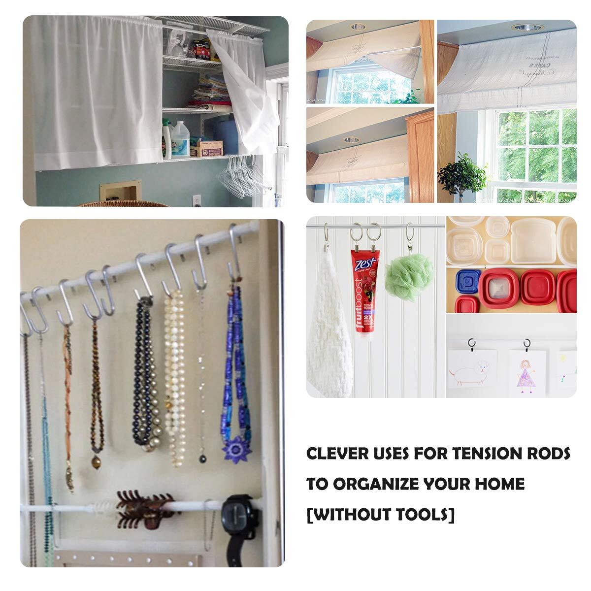 Deelf 6 Pack Tension Rods 28 To 48 Inches Adjustable Spring Tension Rod For Wind