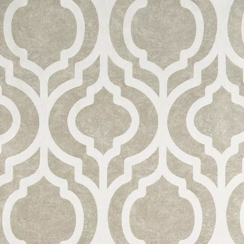 Eldon Trellis Print Taupe Polyester 40 In. W X 84 In. L Grommet Blackout Curtain