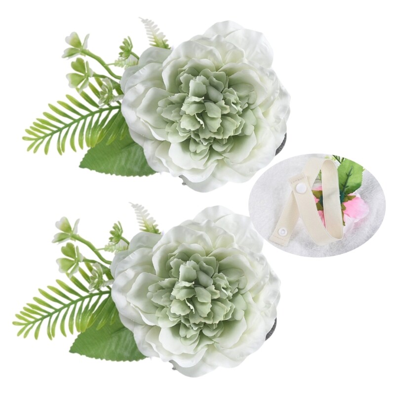 2pc Artificial Flower Curtain Ties Window Drapery Tiebacks Clips Home Styling