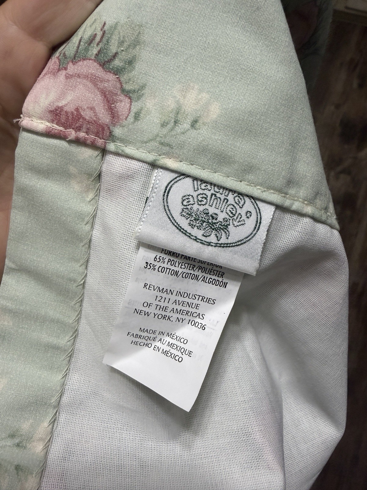 VTG Rare Laura Ashley Rosemoor Green Pink Roses Curtains 86”x39”