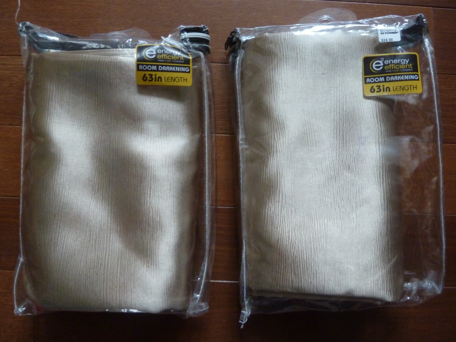 Room Darkening Curtains Drapes 54X63 Energy Efficient Shimmer Beige – 2 panels