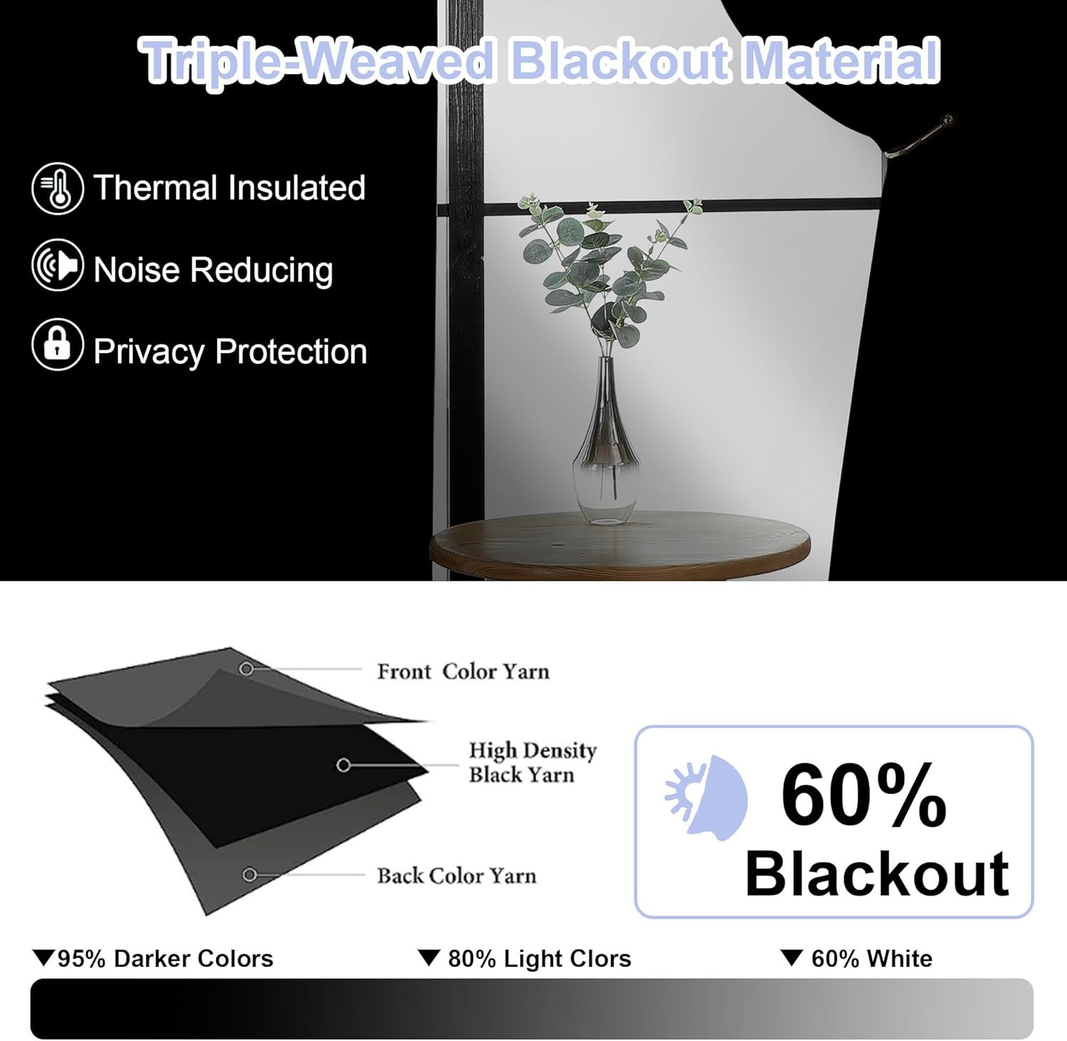 Ava Pure White Curtains 24 Inches Long 2 Panels, Light Filtering Half Window Rod