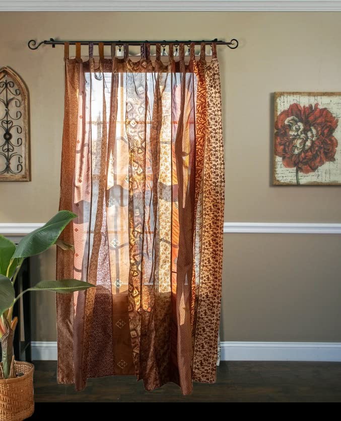 Assorted Hippie Colorful Curtains Light-Filtering – Boho Curtains, Bed Brown