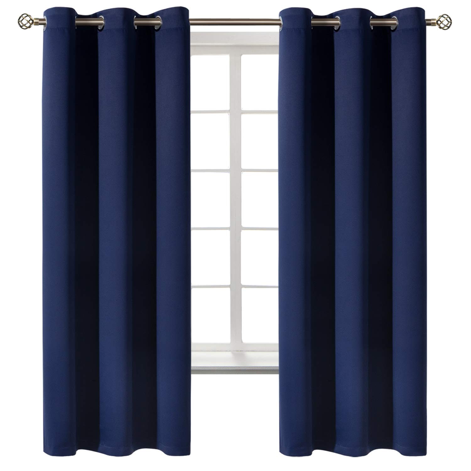 BGment Blackout Curtains for Bedroom 63 Inches Long – Navy Blue Room Darkenin…