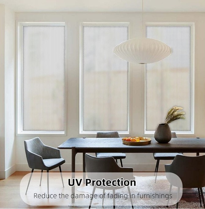 Privacy Window Film ~ Window Sticker ~ 17.7″ x 78.7″ ~ FROSTED GLASS ~ REEDED