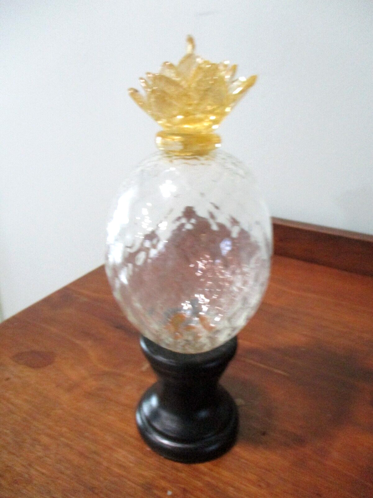 Murano Gold Top Pineapple Finial Finesse Murano Glass Curtain Rod Finial