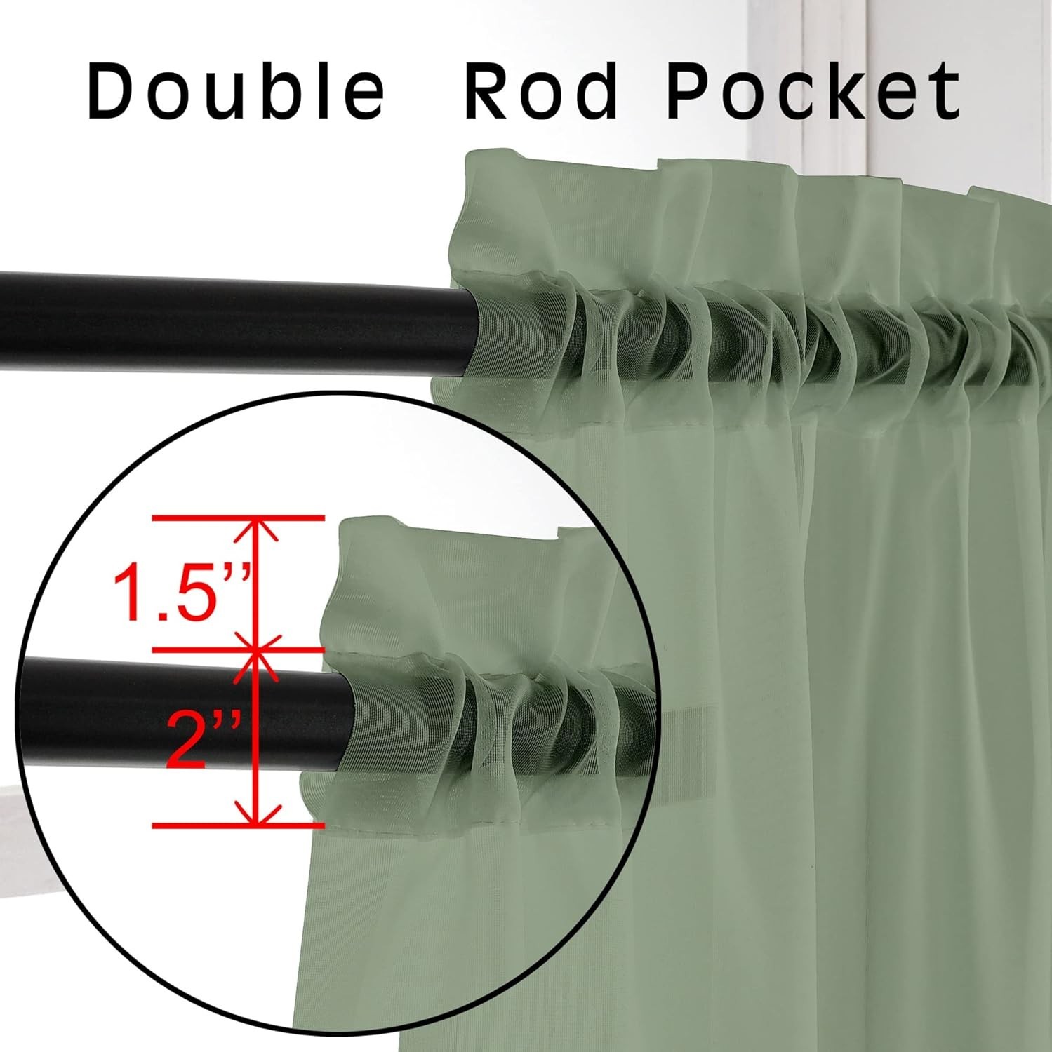 Bedroom Curtains 2 Panel Sets 84″ Inch Length – Transparent Light Weight Soft…