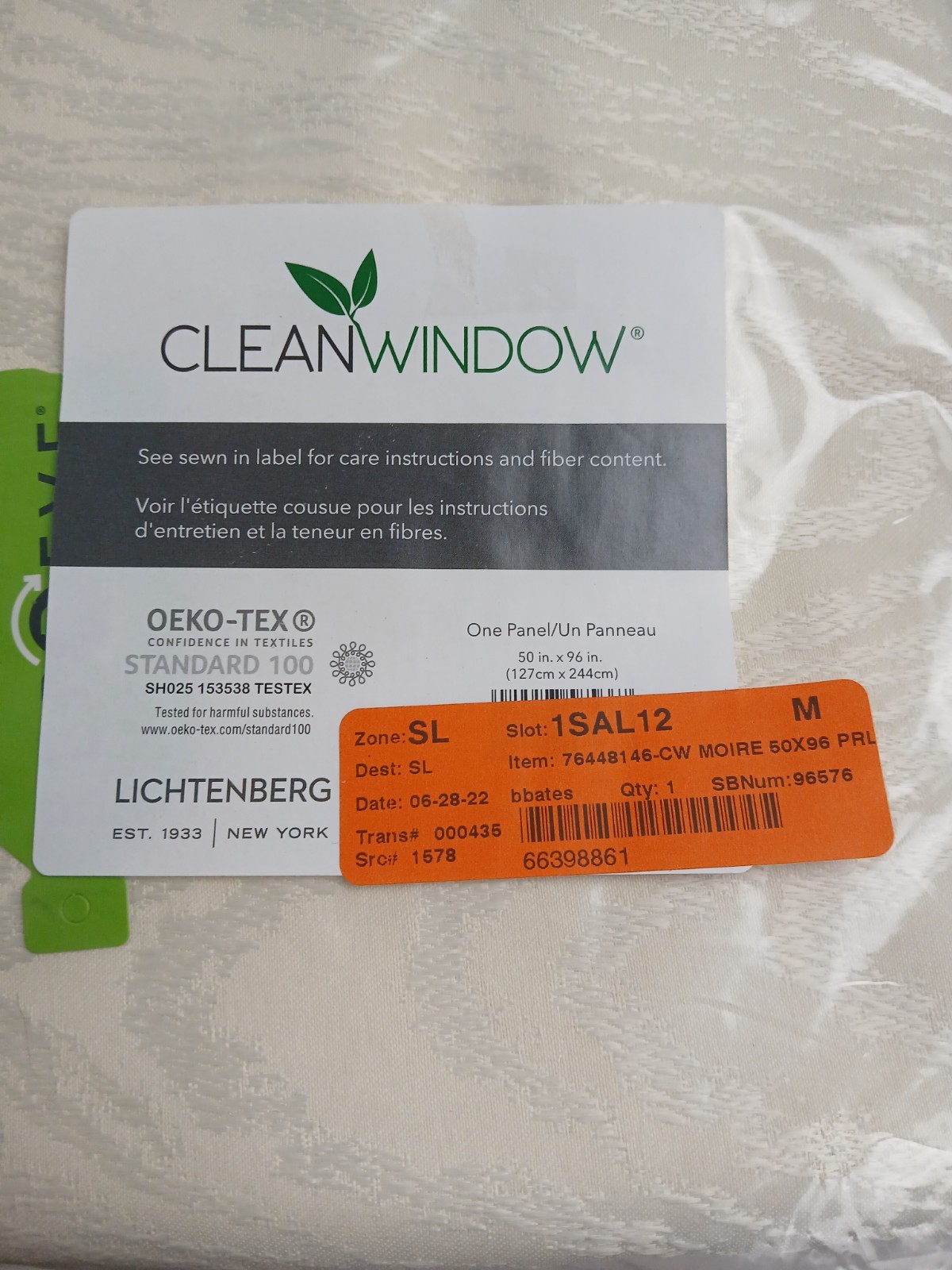 Lichtenberg Clean Window Woodgrain Semi-Sheer Grommet Curtain 50×96 #CT21