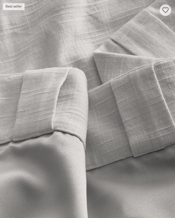 NWT QUINCE BLACKOUT COTTON SLUB CURTAIN PANEL SET 2 CLOUD GREY 48 X 84 $119.80