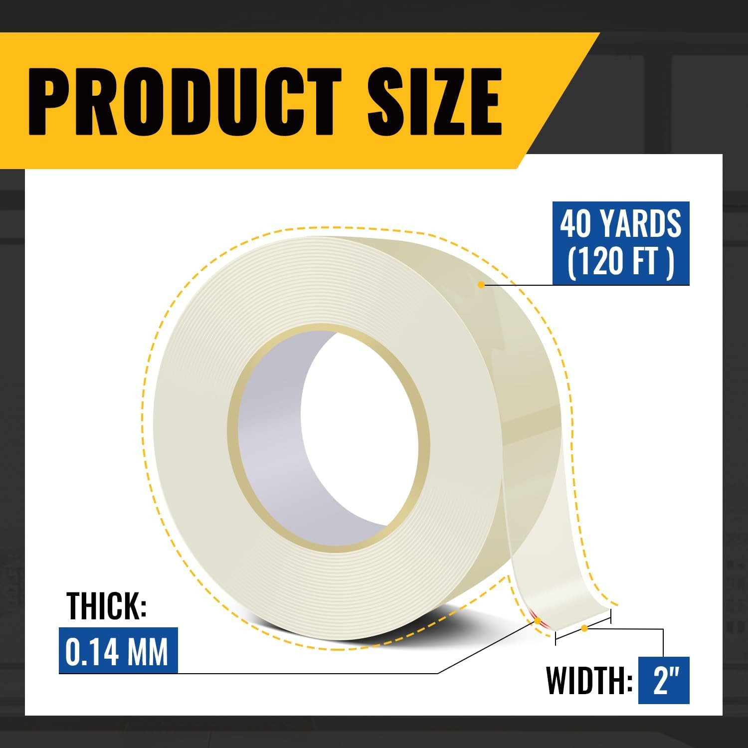 Transparent Window Weather Sealing Tape for Winter, 2 Inch x 120 FT (40 Yards) W