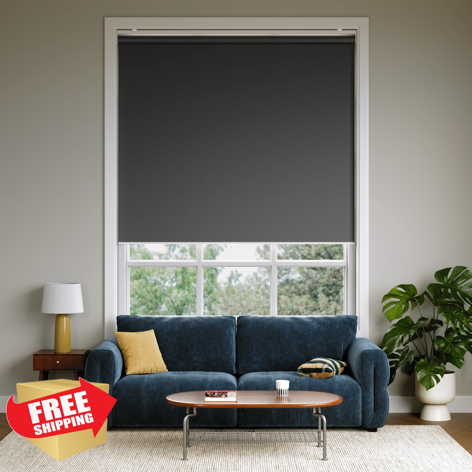 BGBL blackout roller shades Grey 33″W x 72″H