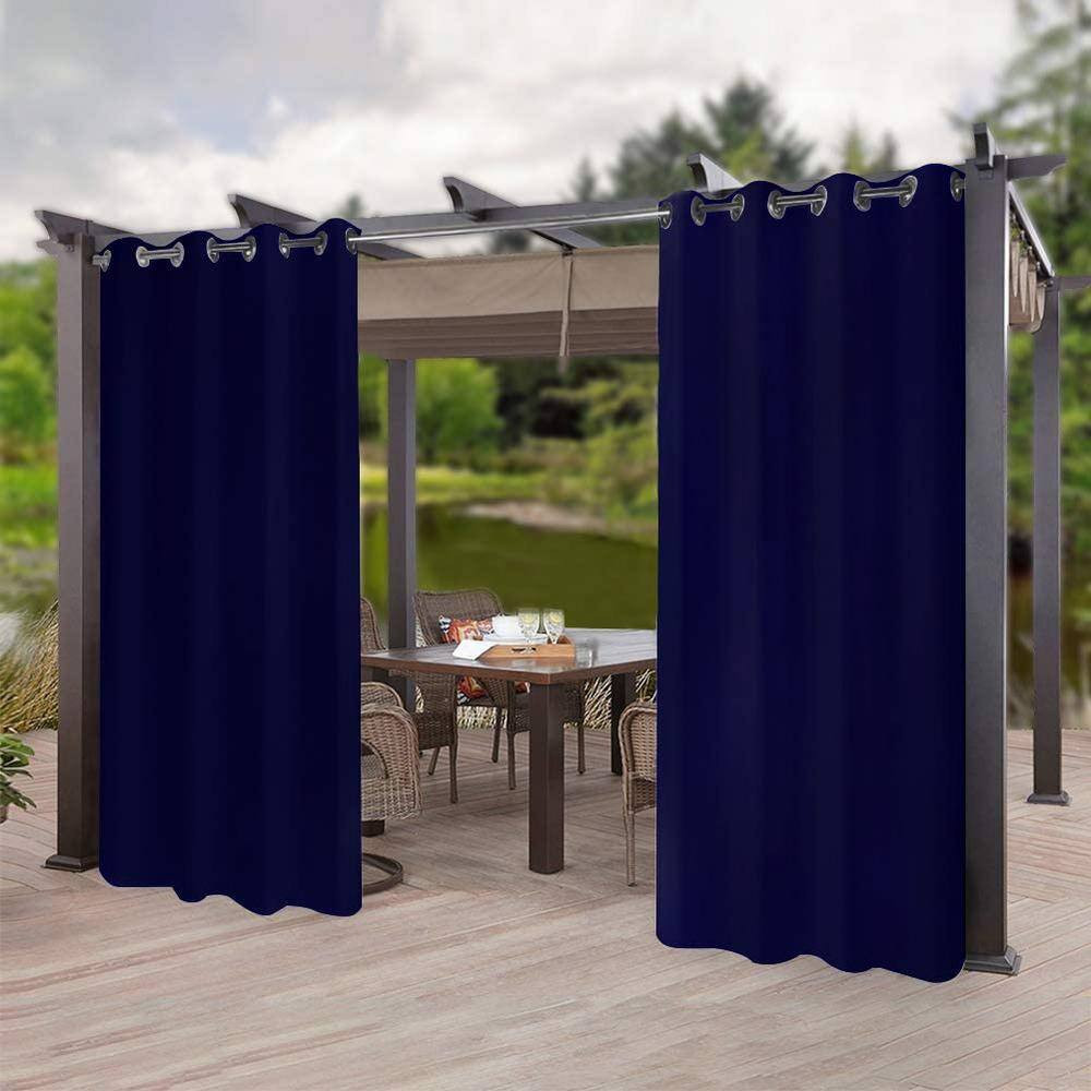 50″ W X 96″L Outdoor Curtains Front Porch Curtain Grommet for Porch Balcony Perg