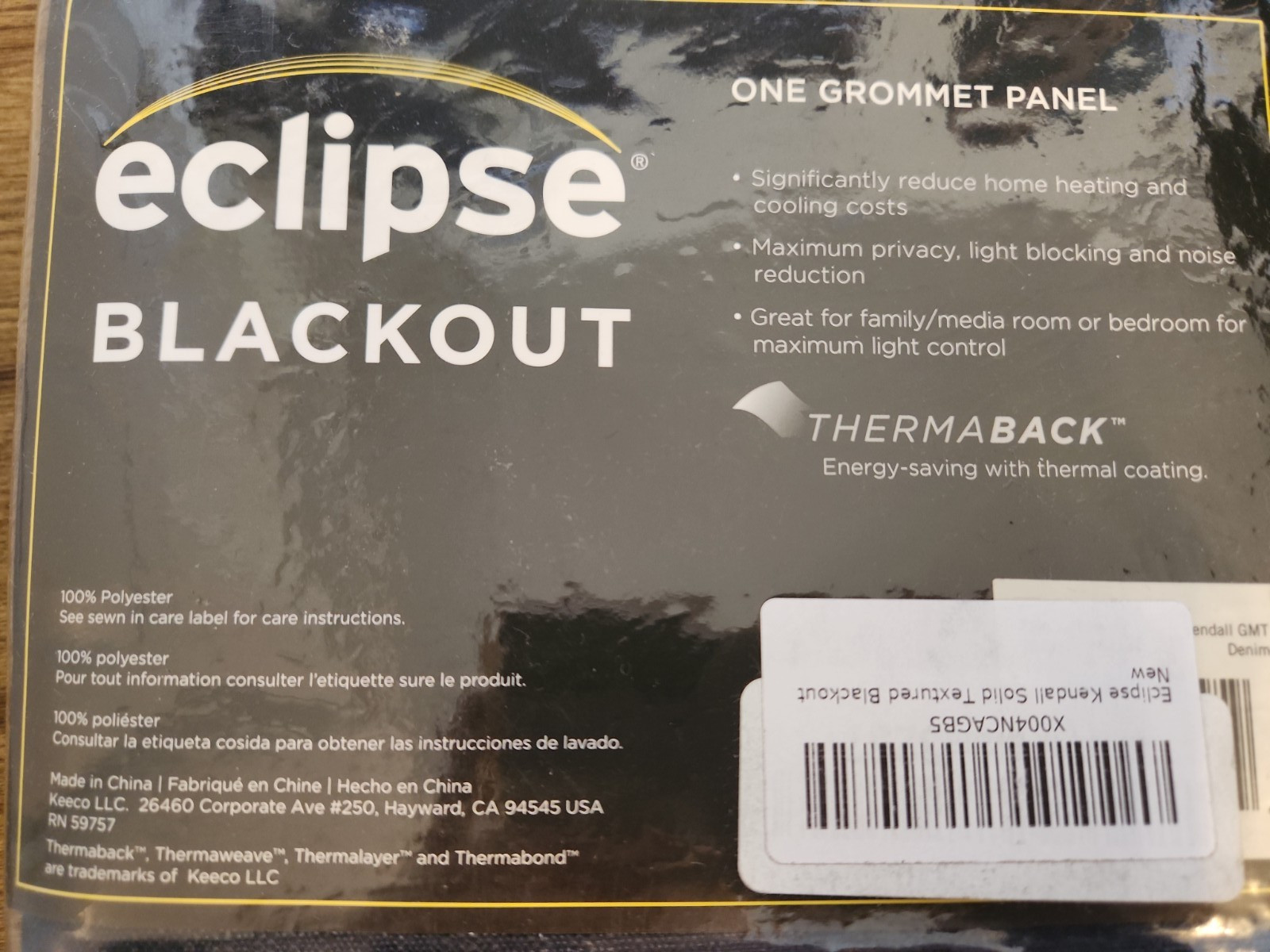 (Set of 2) Eclipse Blackout Curtain 42x84in Grommet Panel Kendall GMT Denim