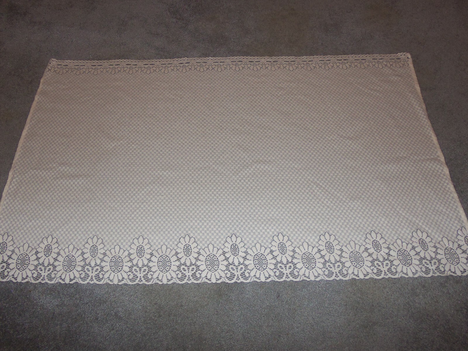 Lace Window Tier Ivory Checkerboard design 36”L x 60”W Factory Error