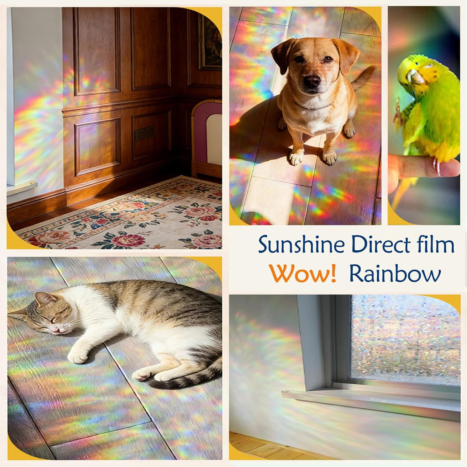 Window Privacy Film, Colored Stained Glass Style UV Blocking & Heat Insulation W