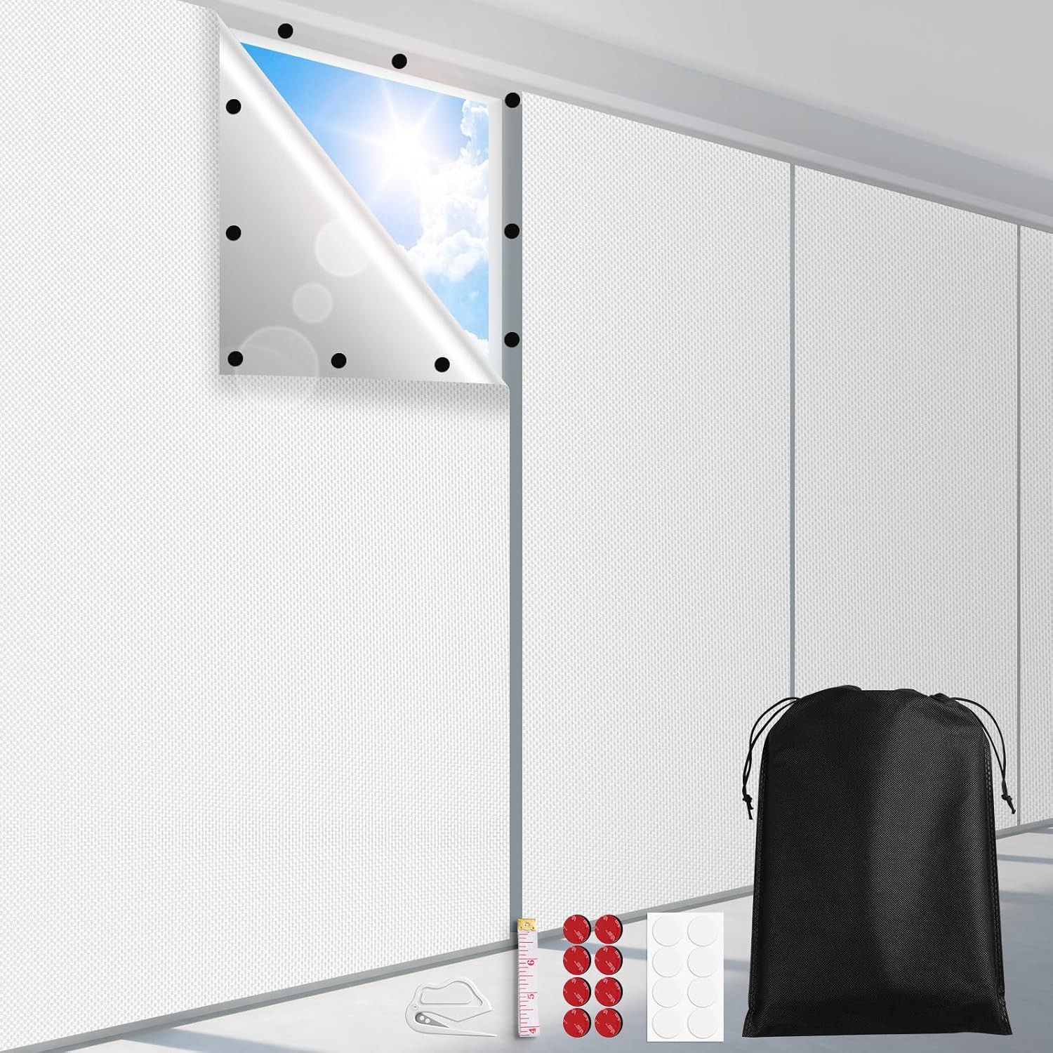 Blackout Curtains for Bedroom, Portable 100% Black Out Window Cover Film, Cuttab
