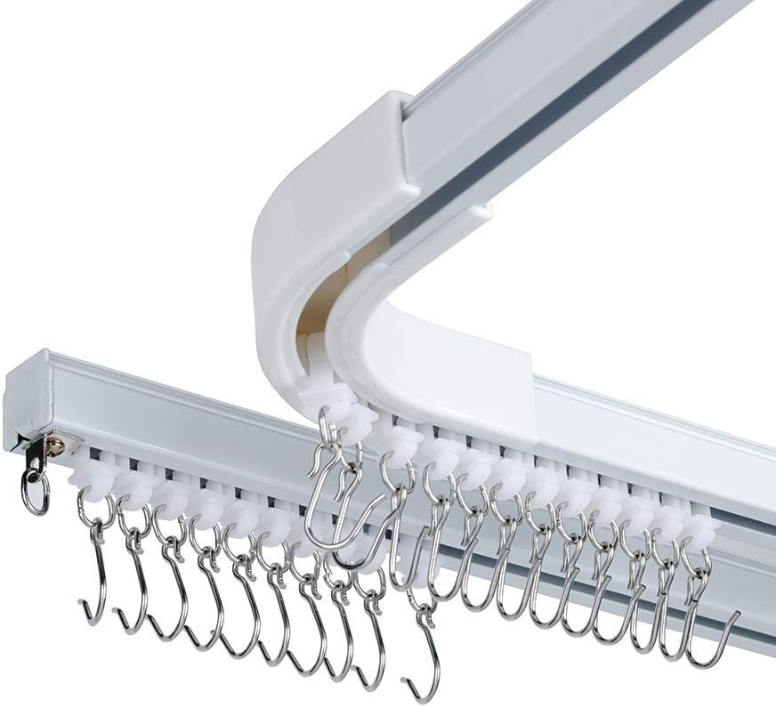 Room divider Ceiling Track set for Curtains with hooks, Corner ConnectorsSet …