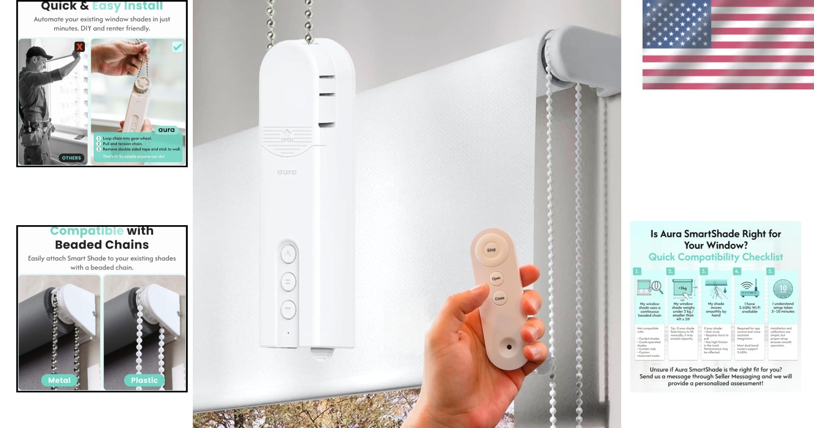 Aura Smart Shade Driver | WiFi Remote Control Blinds | Voice Control Alexa Go…