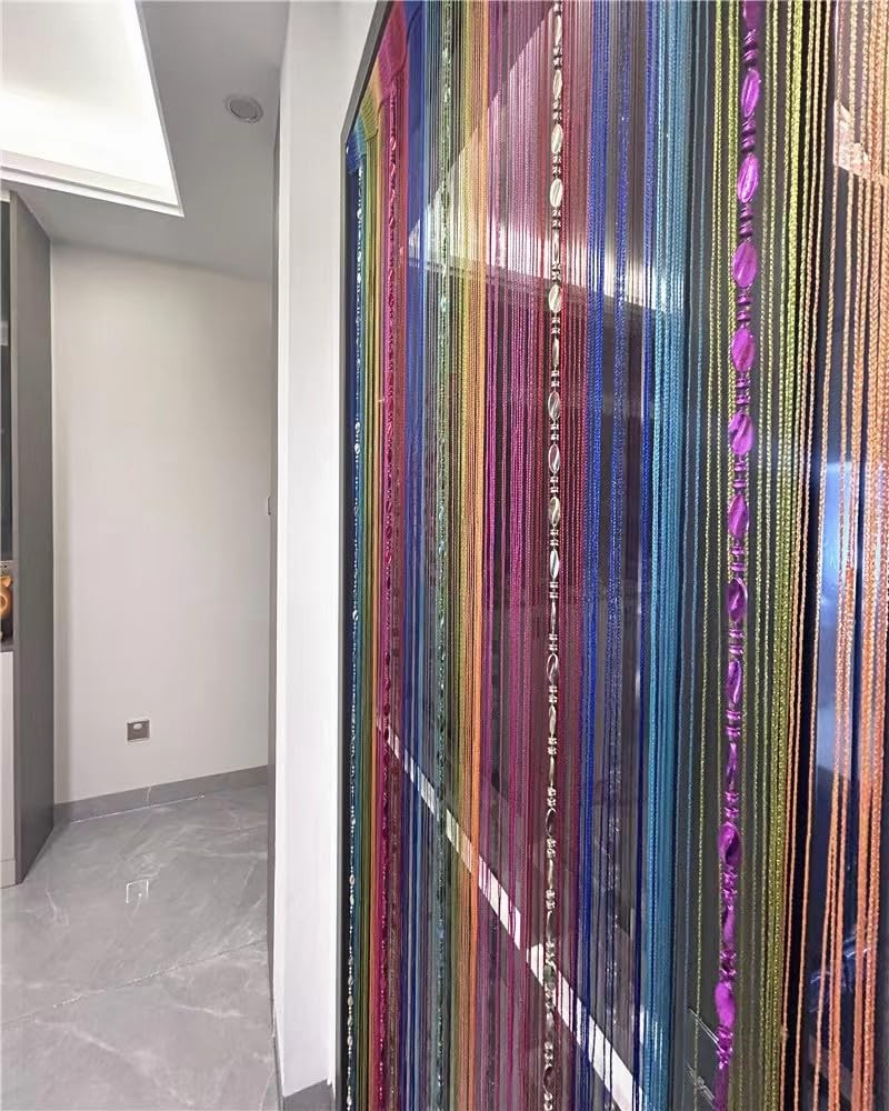 100cmX200cm Decorative Door String Curtain Beads Wall Panel Fringe Window Room D