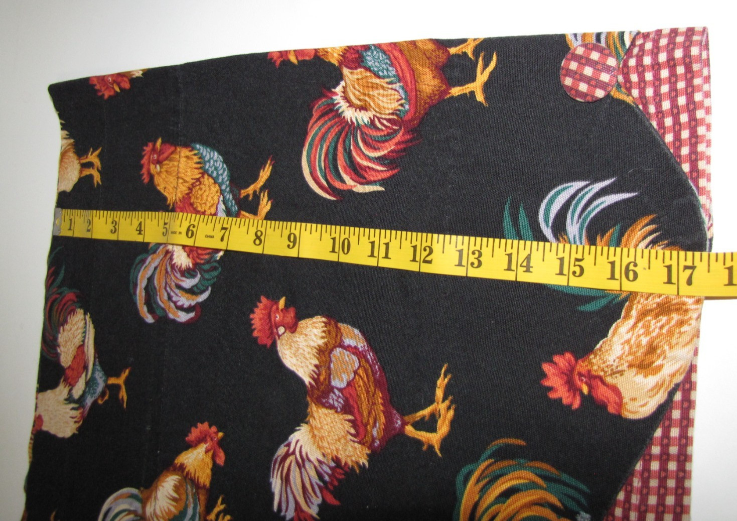 Colorful Rooster Black-Background Print Kitchen Valance Farmhouse Country 49″X17