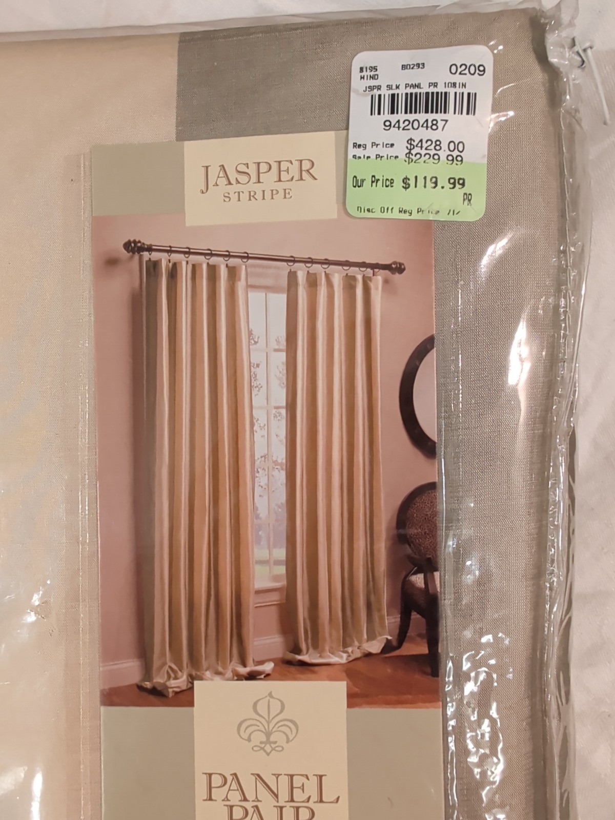 New Jasper 100% Silk Lined And Interlined Pair Drapery Panels Size 84 ” X 108 “