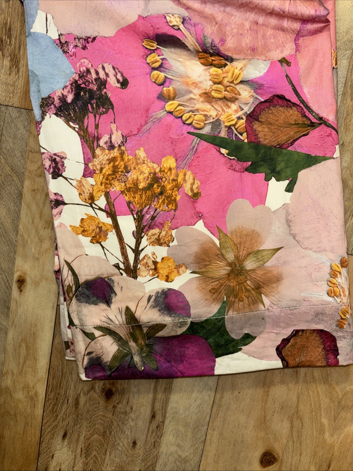 TED BAKER 2 PC PINK FLOWER FLORAL MOD LINED PANEL Window Curtain 50” X 95”