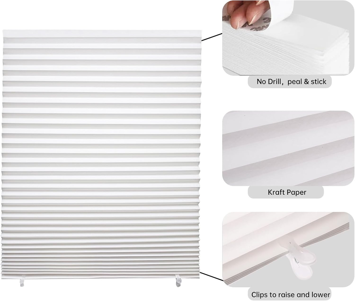 6-Pack Temporary Light Filtering Paper Blinds for Window, Cut to Size Adhesive P