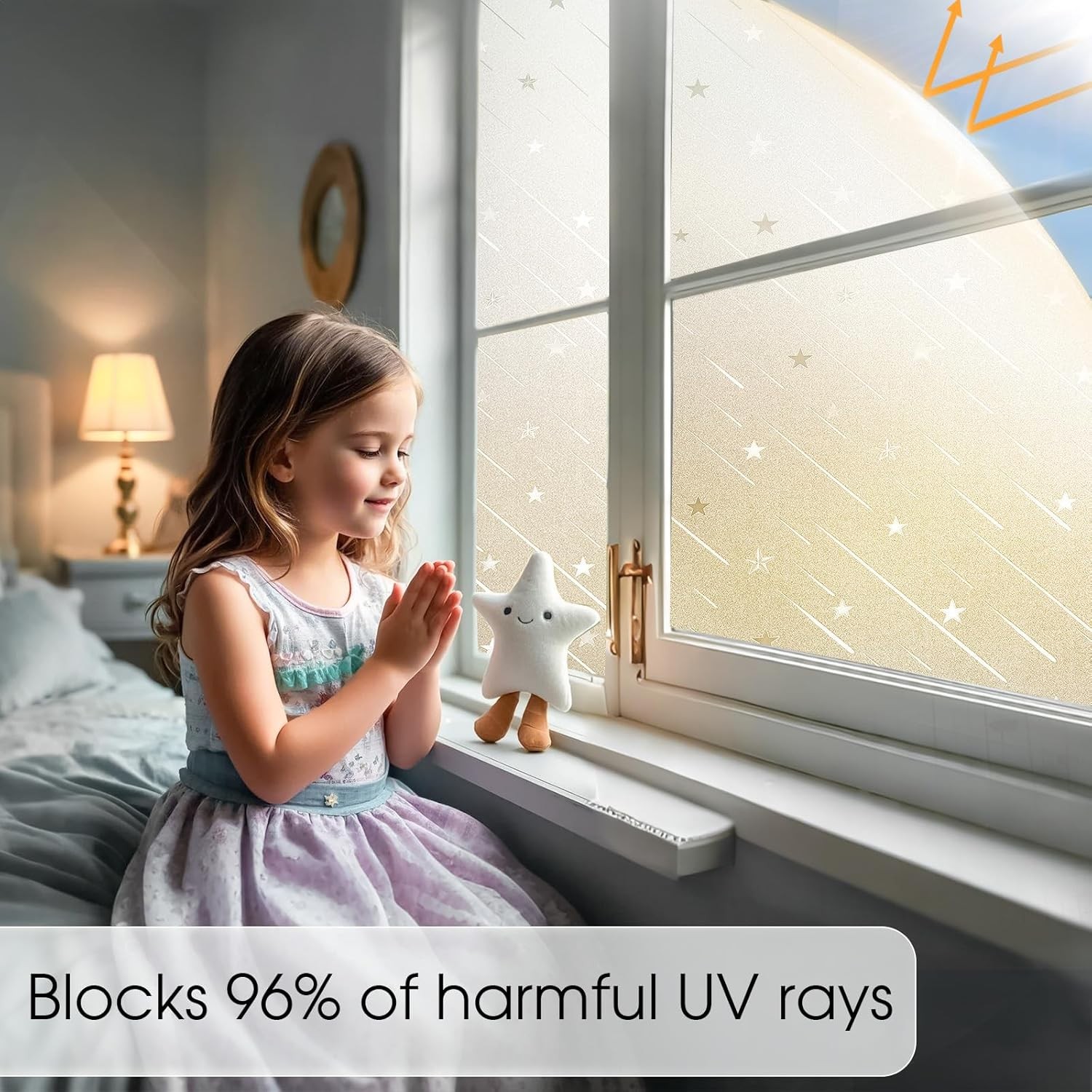 17.5 x 78.7 Inch Decorative Opaque Removable Static Cling Sun Heat Window Film