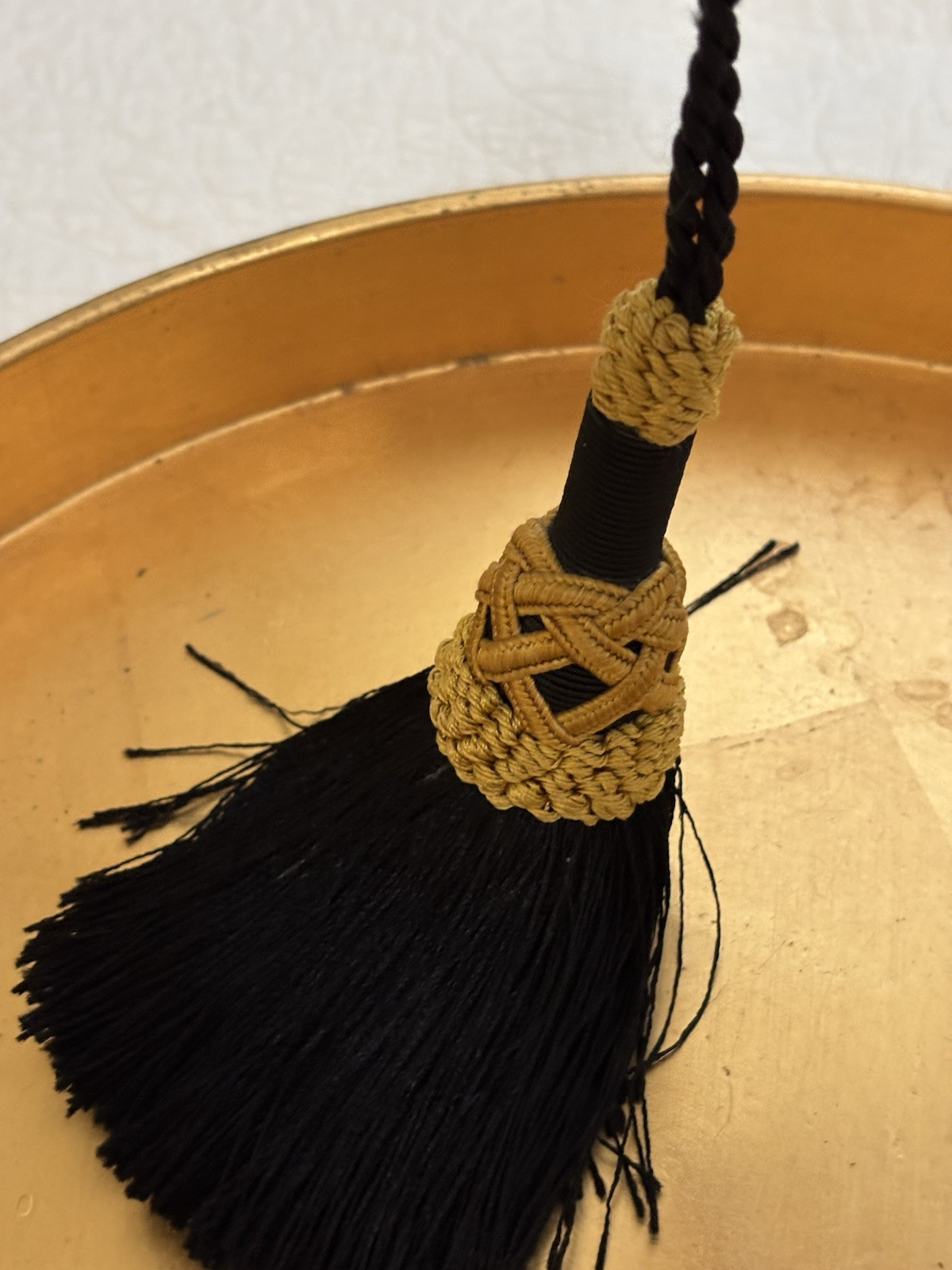 6 Inch Black and Gold Curtain Tassel