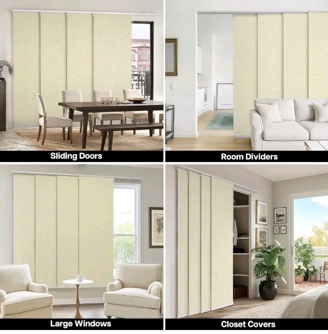 Fabric Only 4-Panel Replacement Fabric for Sliding Panel Track Blinds 23″x 96″