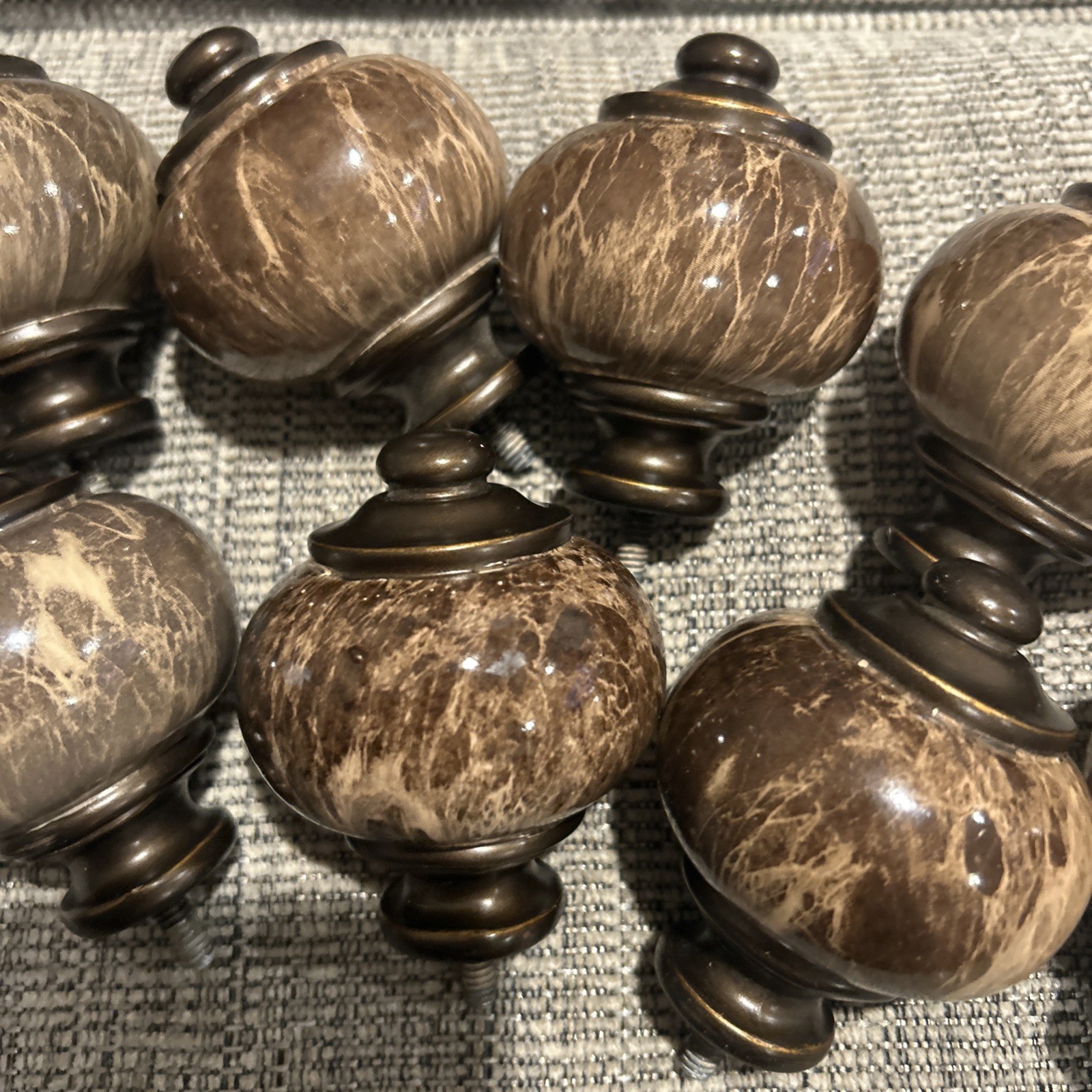 KAMANINA Marbled Replacement Finials for 1 or 7/8 Inch Curtain Rods