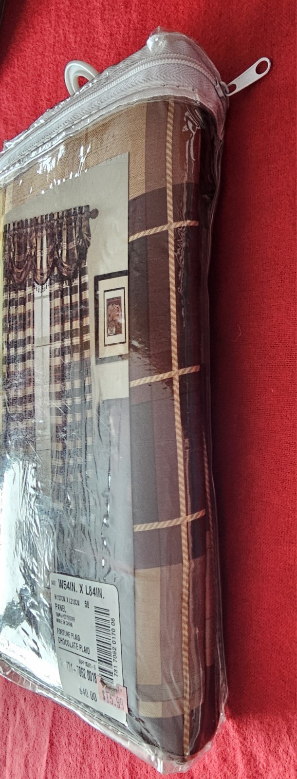 918 NYC Fortune Plaid Curtain Panels Lot 3 Brown Chocolate 54×84 NOS Rustic