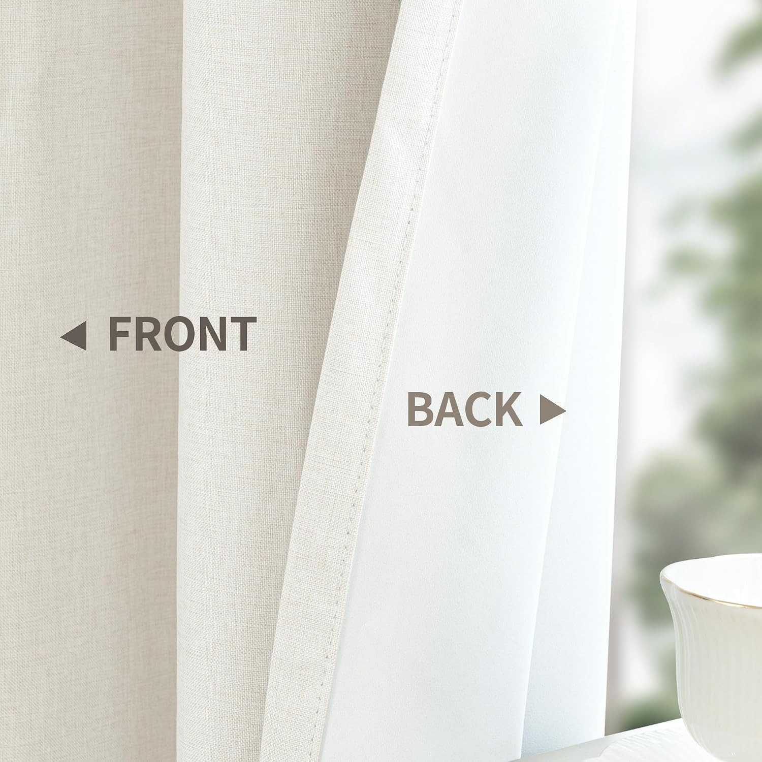 Youngstex Linen Blackout Curtains 63 Inches Long, Room Darkening Drapes | Gromme