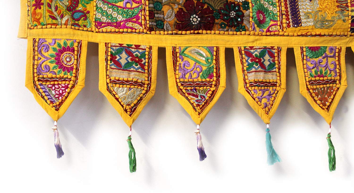 Indian Handmade Traditional Embroidered Toran Cotton Thoranam Door Living Roo…
