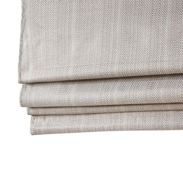 Colm Toupe Cordless Basketweave Polyester 27 in. W x 64 in. Room Darkening Roman