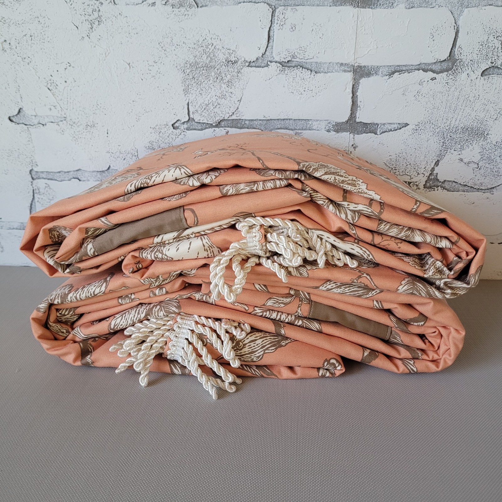 Custom Curtain 2 Panels Lined 107″ Long Drapery P Kaufmann Floradora 100% Cotton