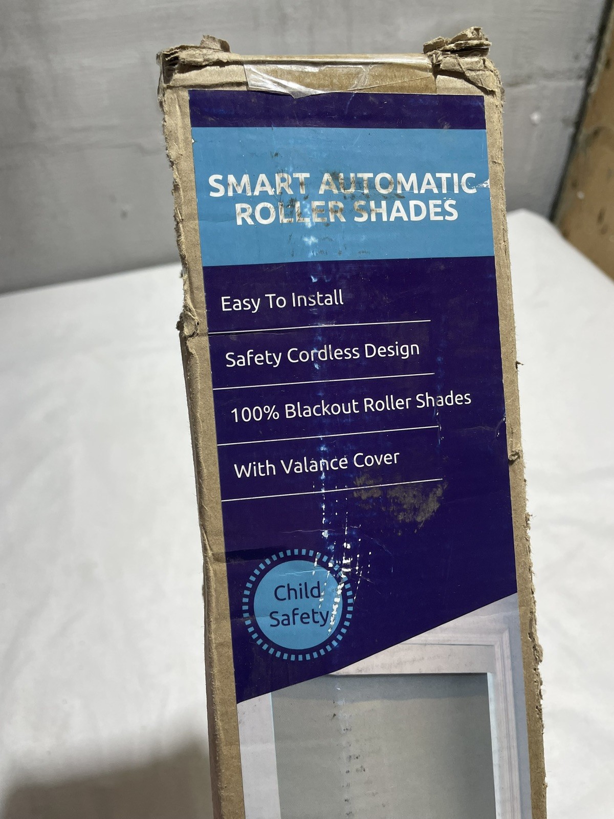 Smart Automatic Roller Shade Blackout Gray Cordless With Valance Cover