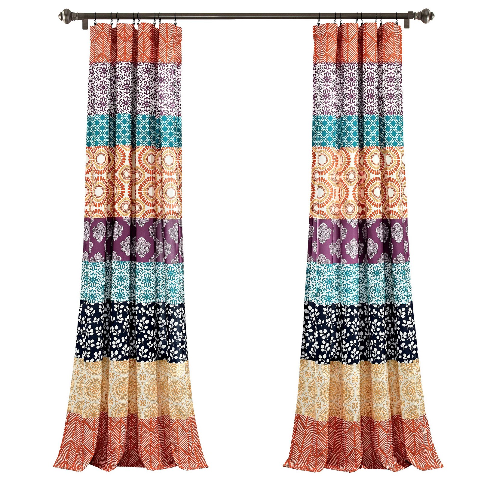 Lush Decor Bohemian Stripe Window Curtain Panels Pair 52 W X 108 L –