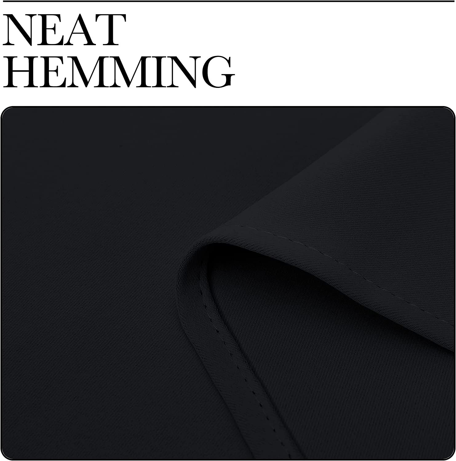 Pitch Black Thermal Insulated Blackout Curtains 2 Panels 42″x63″ Grommet Drapes