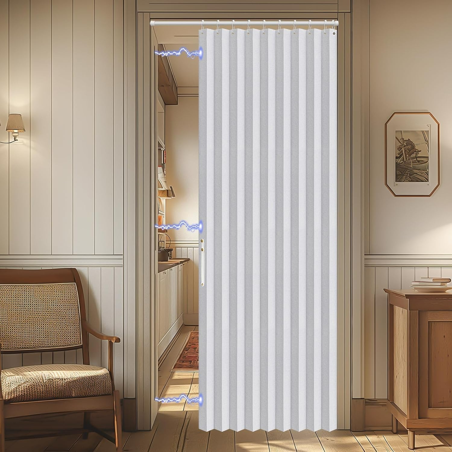 Customizable Accordion Blackout Curtain – 42″W x 78″L, Easy Install & Clean