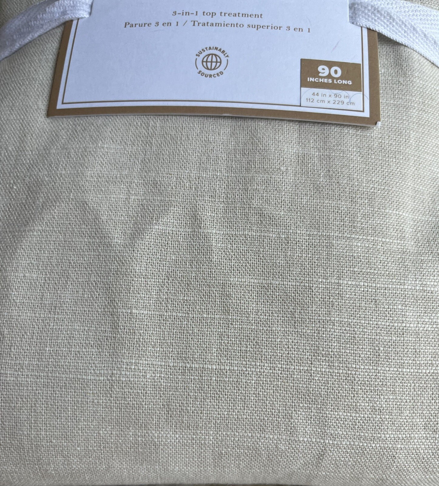 Pottery Barn Teen Evelyn 3in1 Top Treatment Blackout 1-Curtain 44″x90” Ivory