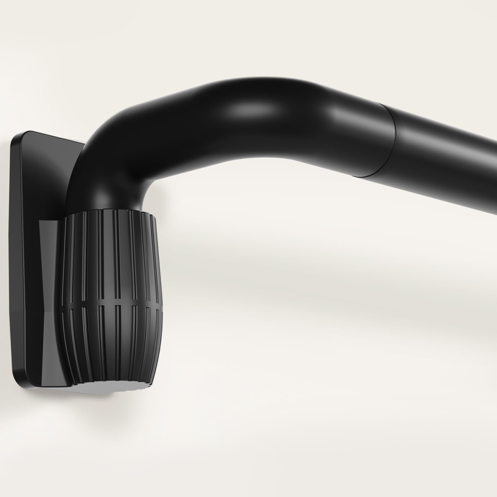Matte Black 1 Inch Wrap Around Quick Release Blackout Curtain Rod 66 To 153 Inch