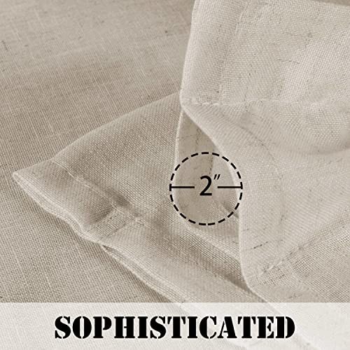 Flax Linen Curtains 84 Inch Length for Bedroom 52″W x 84″L (Pack of 2) Angora