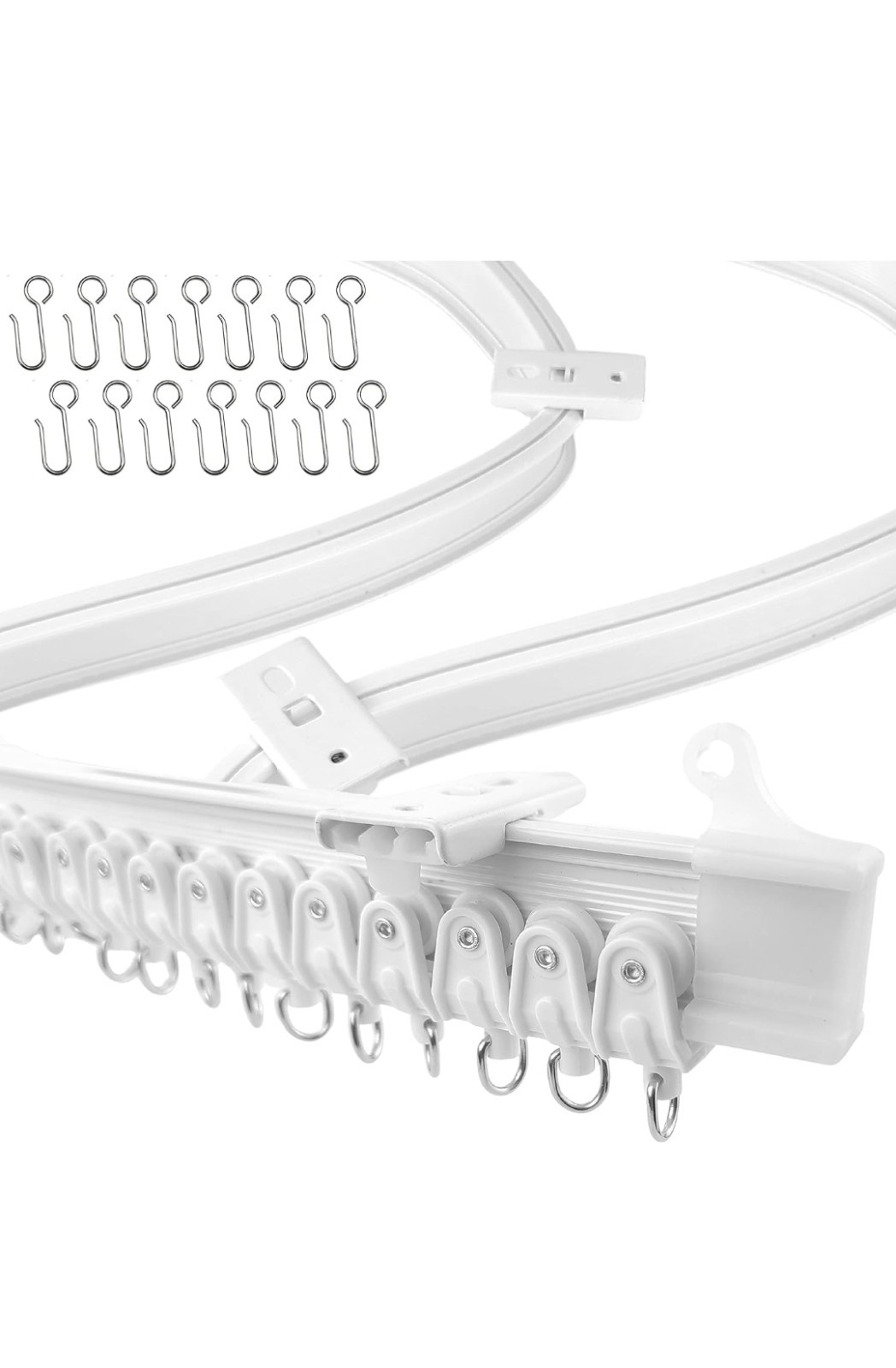 UrbanRed Flexible Bendable Ceiling Curtain Track, 16.4FT (5m), Ceiling Mount