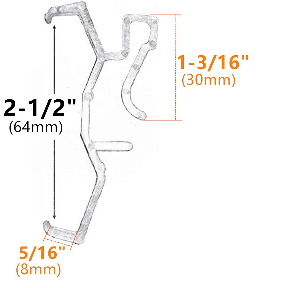 Valance Clips 10pcs 2.5inch Clear Plastic Hidden Retainer 2.5inch,